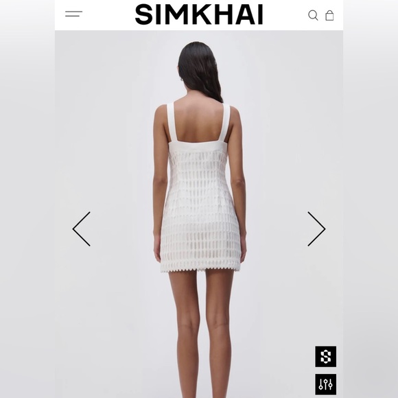 The Artemis Mini Shift Dress by SIMKHAI in the color Natural (off-white). - Picture 2 of 6
